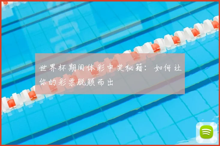 世界杯期间体彩中奖秘籍：如何让你的彩票脱颖而出